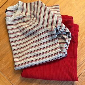 Eddie Bauer Striped/Red PJ Set-Size Medium